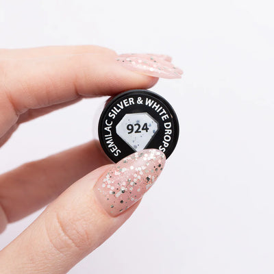 Gelpolish 924 Silver & White Drops - 7 ml