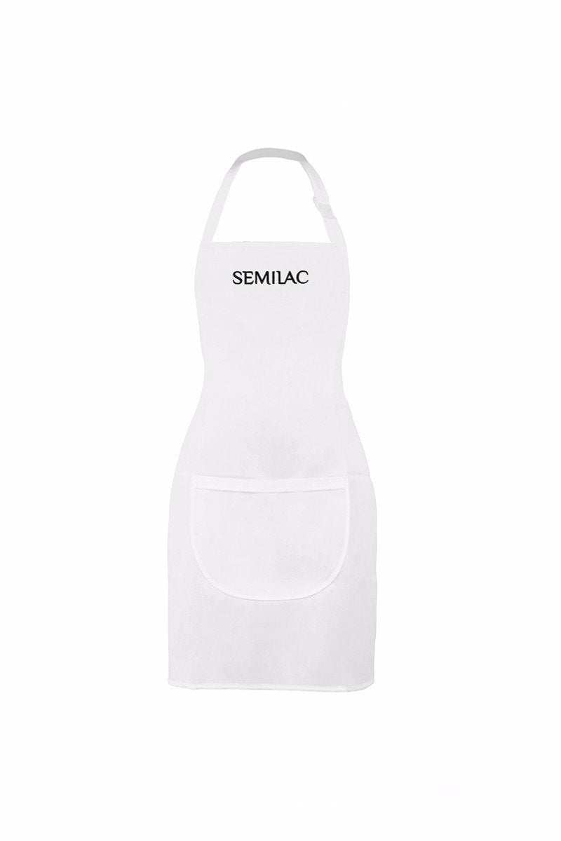 Forklæde - Hvid med sort Semilac logo-Salon Udstyr-Semilac-NR Kosmetik