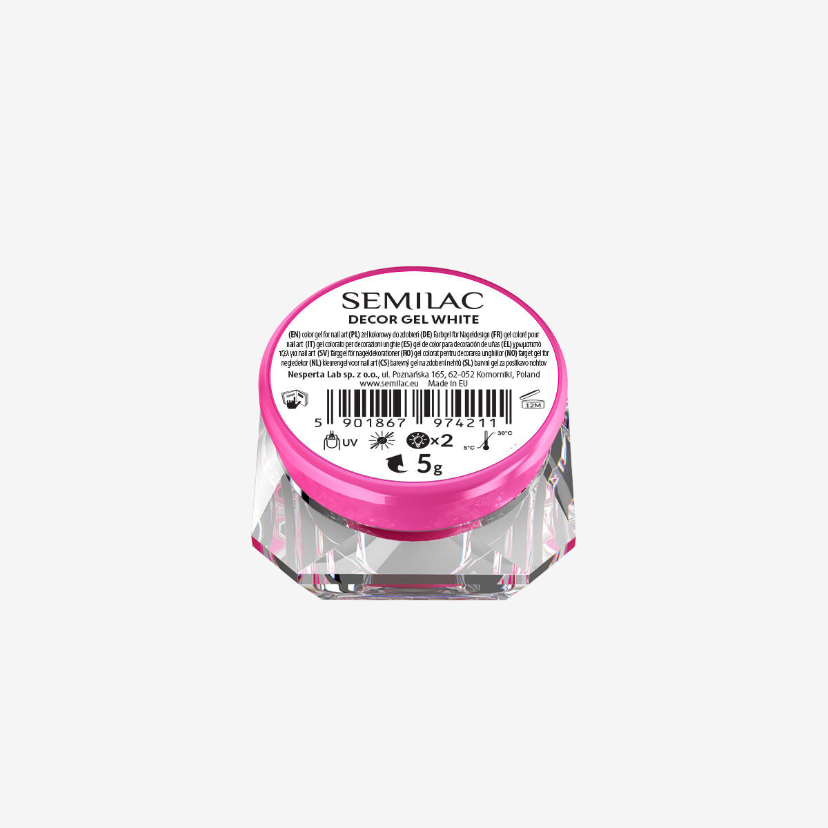 Semilac Decor Gel White - 5g