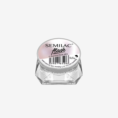 Neglepynt - SemiFlash - Aurora Pink 682 - 0,5 gram-Nail Art-Semilac-NR Kosmetik